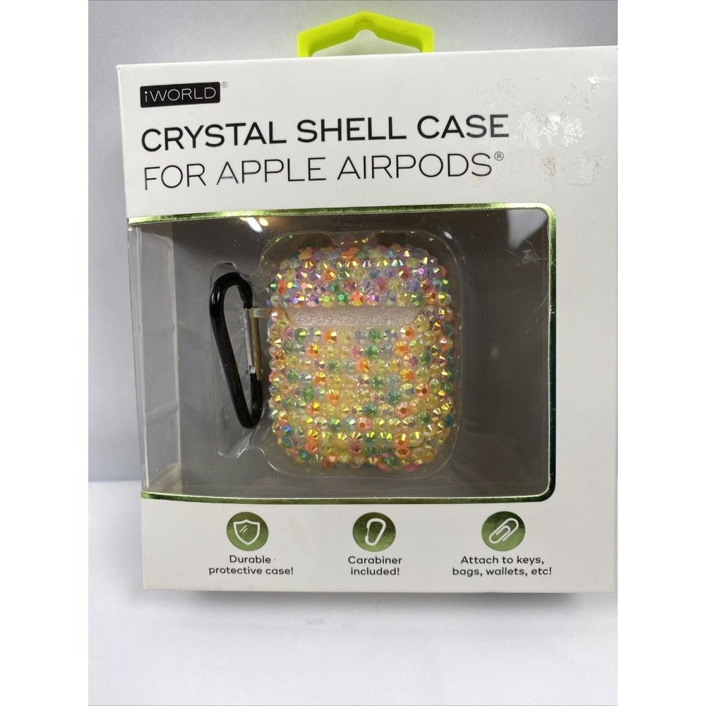 Crystal Shell Case Fits Air Pod Handmade With Multicolor Rhinestones